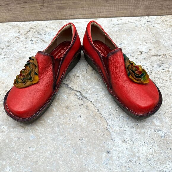 Spring Step L’artiste Loafer Womens ReddishLeather Floral Emilia EU 39/US 8.5 - Picture 4 of 11